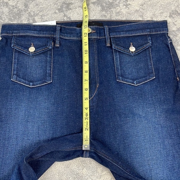 New Joes Jeans 70s Patch Pocket High Rise Bootcut Dark Blue Denim Sz 34 - Picture 11 of 15